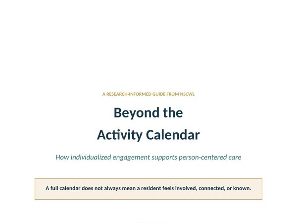 Beyond the Activity Calendar cover