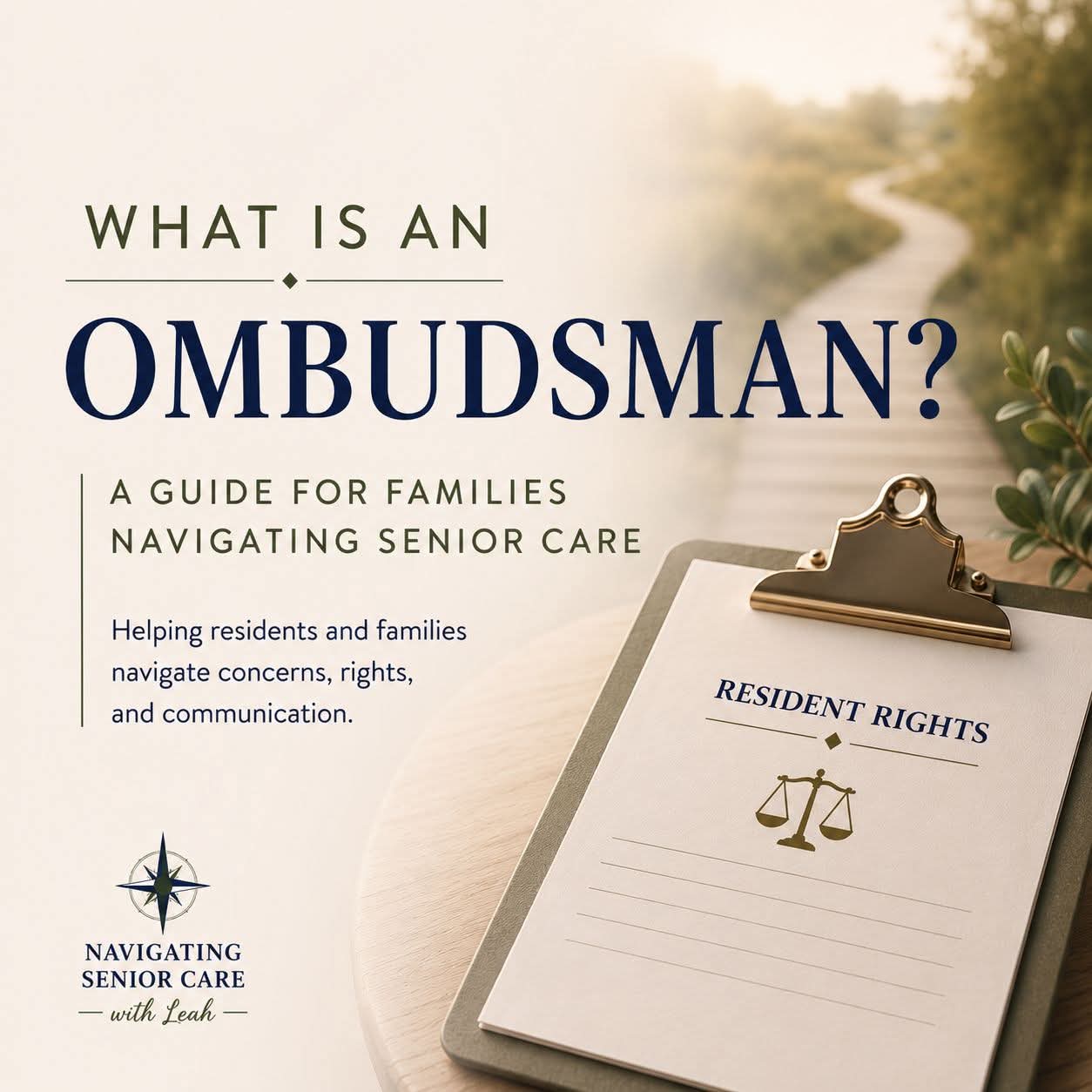 A clipboard reading Resident Rights