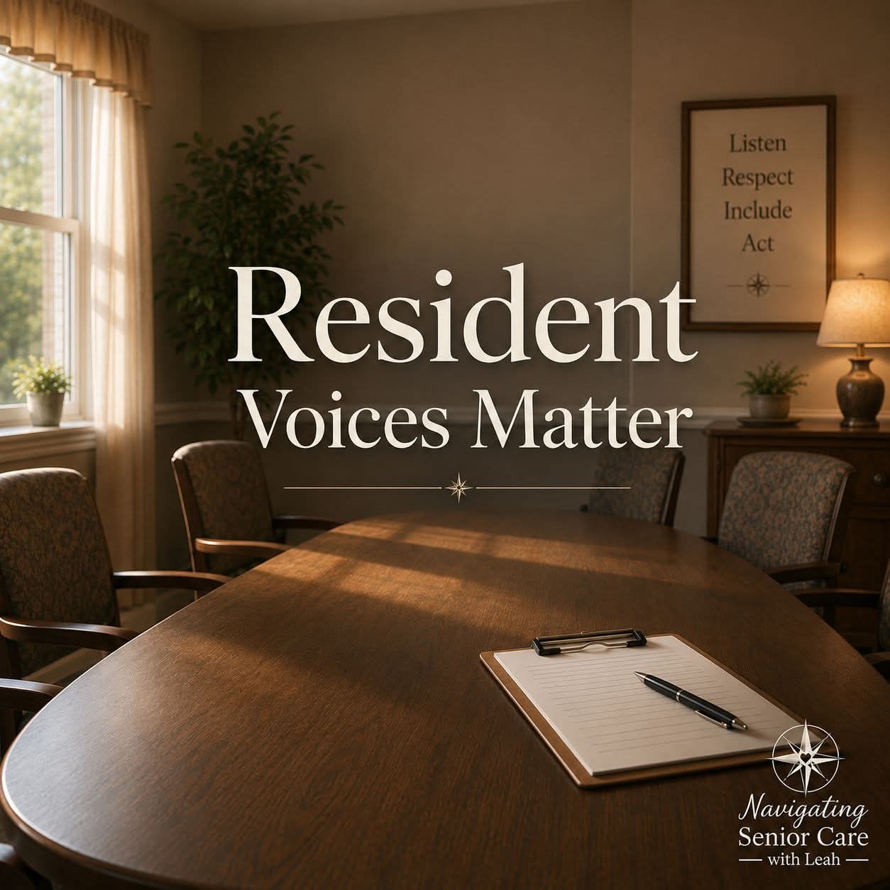 An empty resident council meeting room
